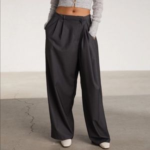 SOURCEUNKNOWN asymmetric wrap-effect trousers